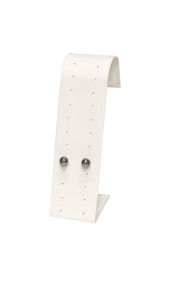 White Earring Upright Ramp Display for up to 12 Pairs.
