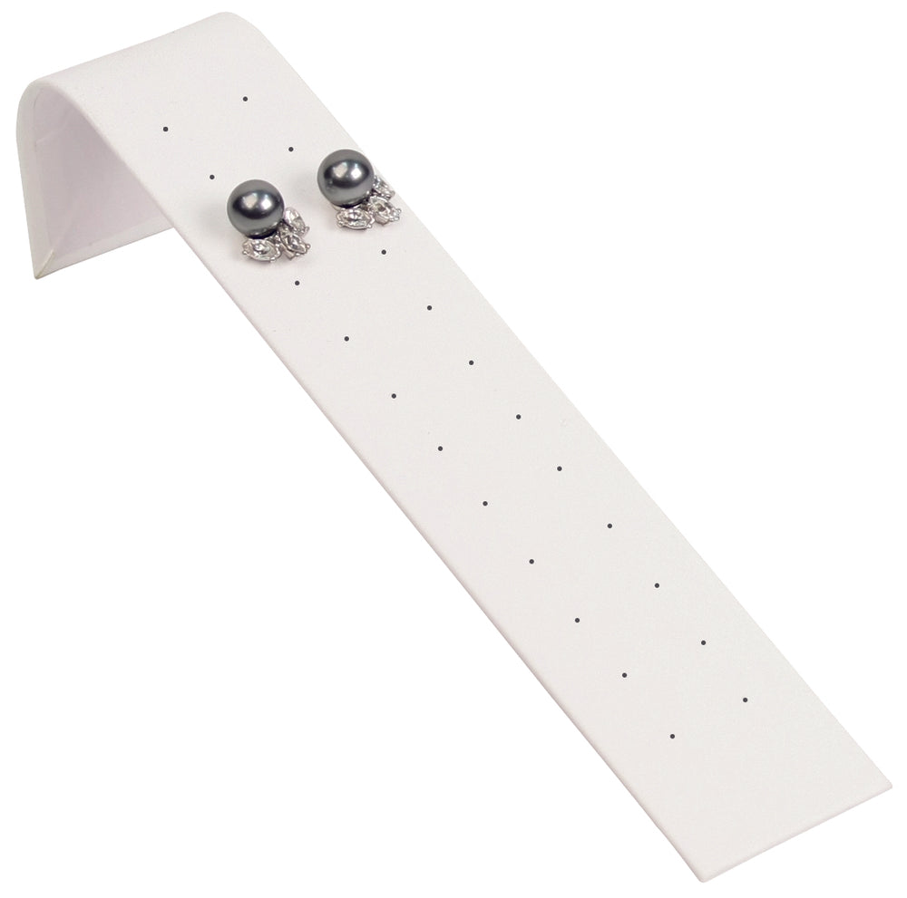 White Earring Ramp Display for up to 12 Pair of Studs