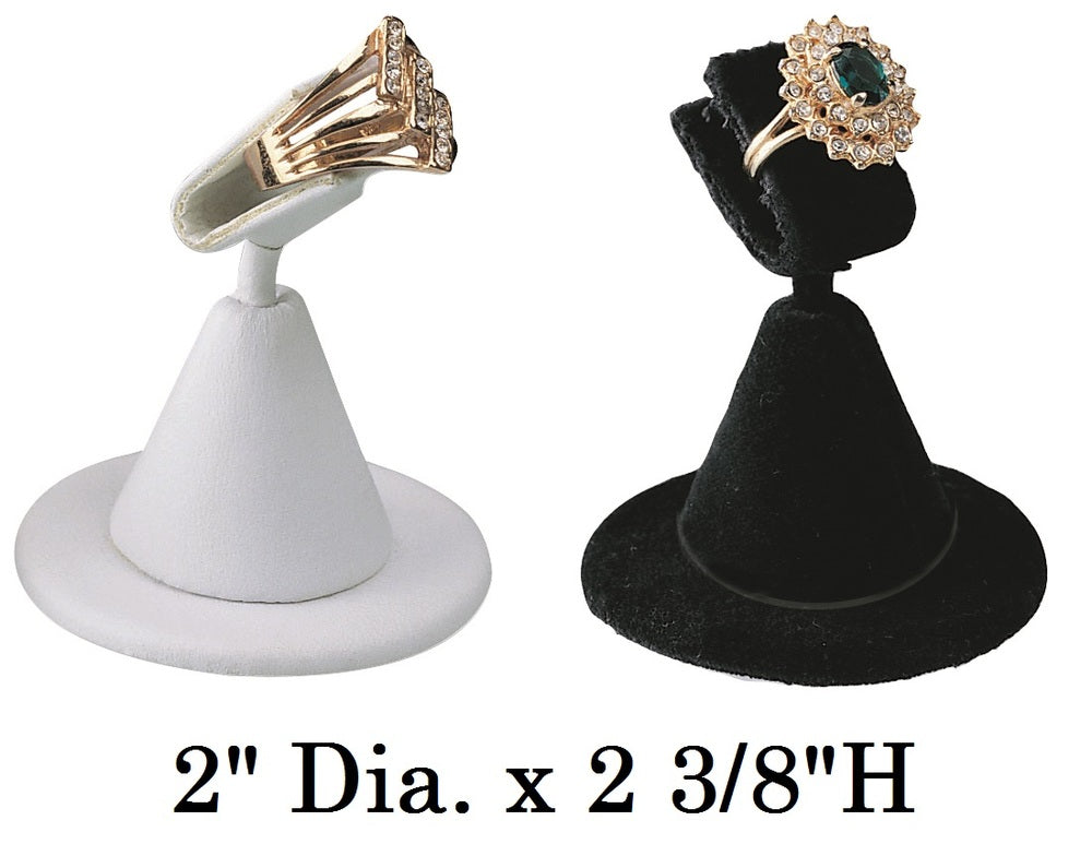 White Single Ring Clamp Jewelry Display Stand