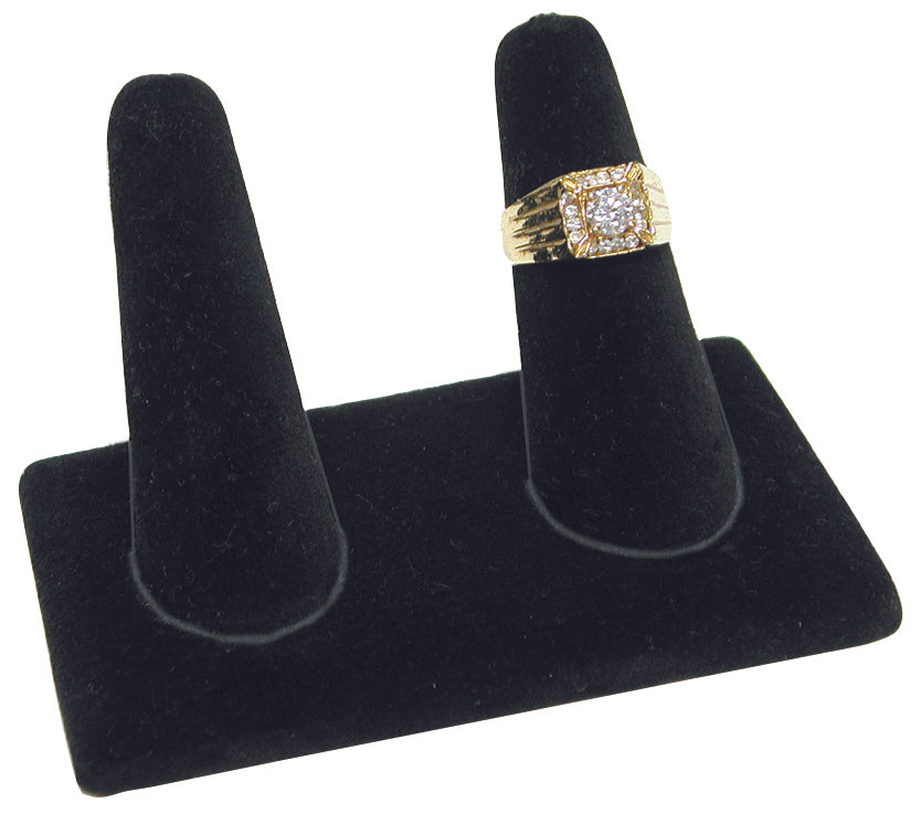 Black Velvet Double Tall Finger Jewelry Display