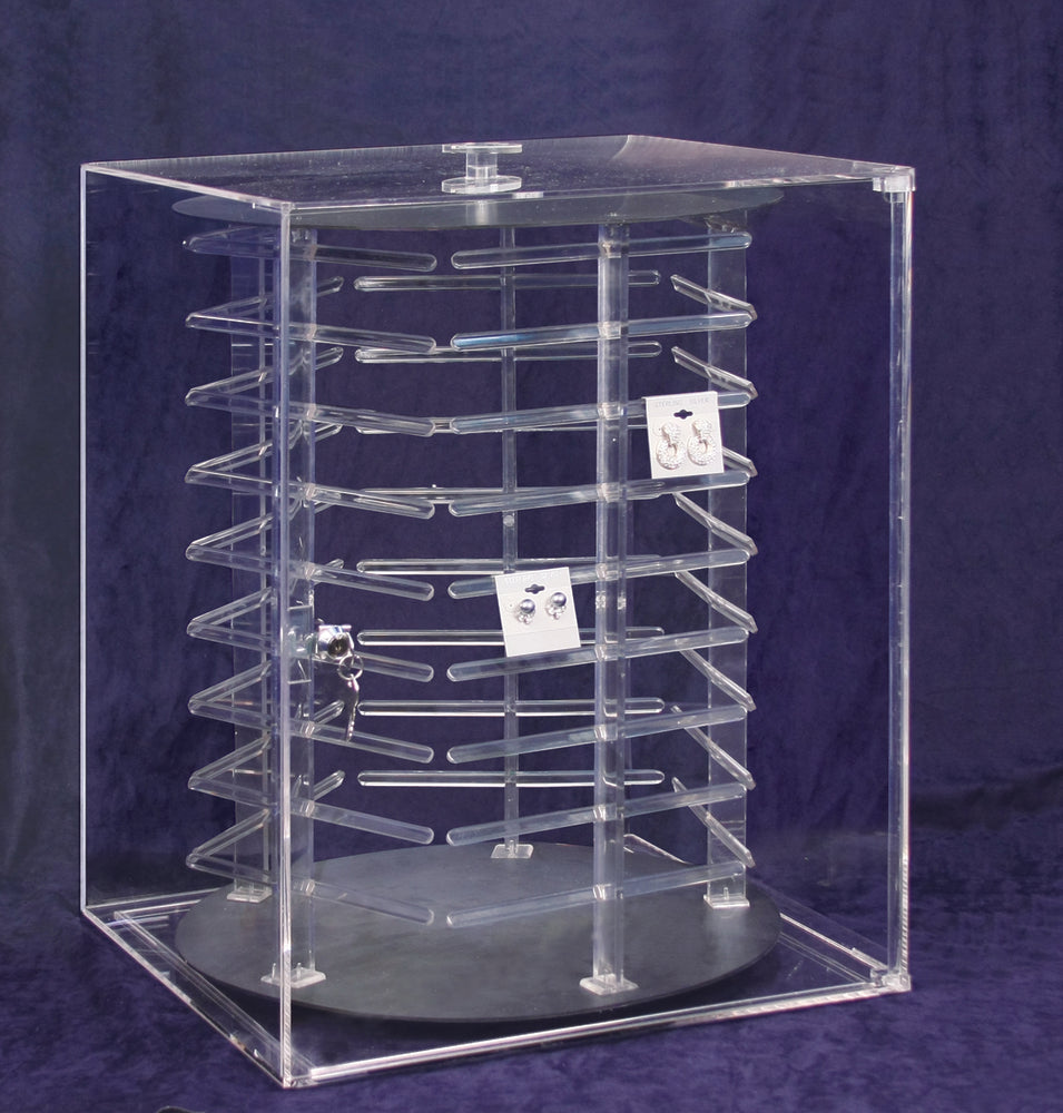 Rotating Acrylic Case for 180 pcs. 2" Hanging Earring Cards