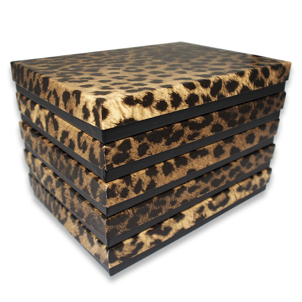 Stack of Leopard Print Cotton Filled Boxes