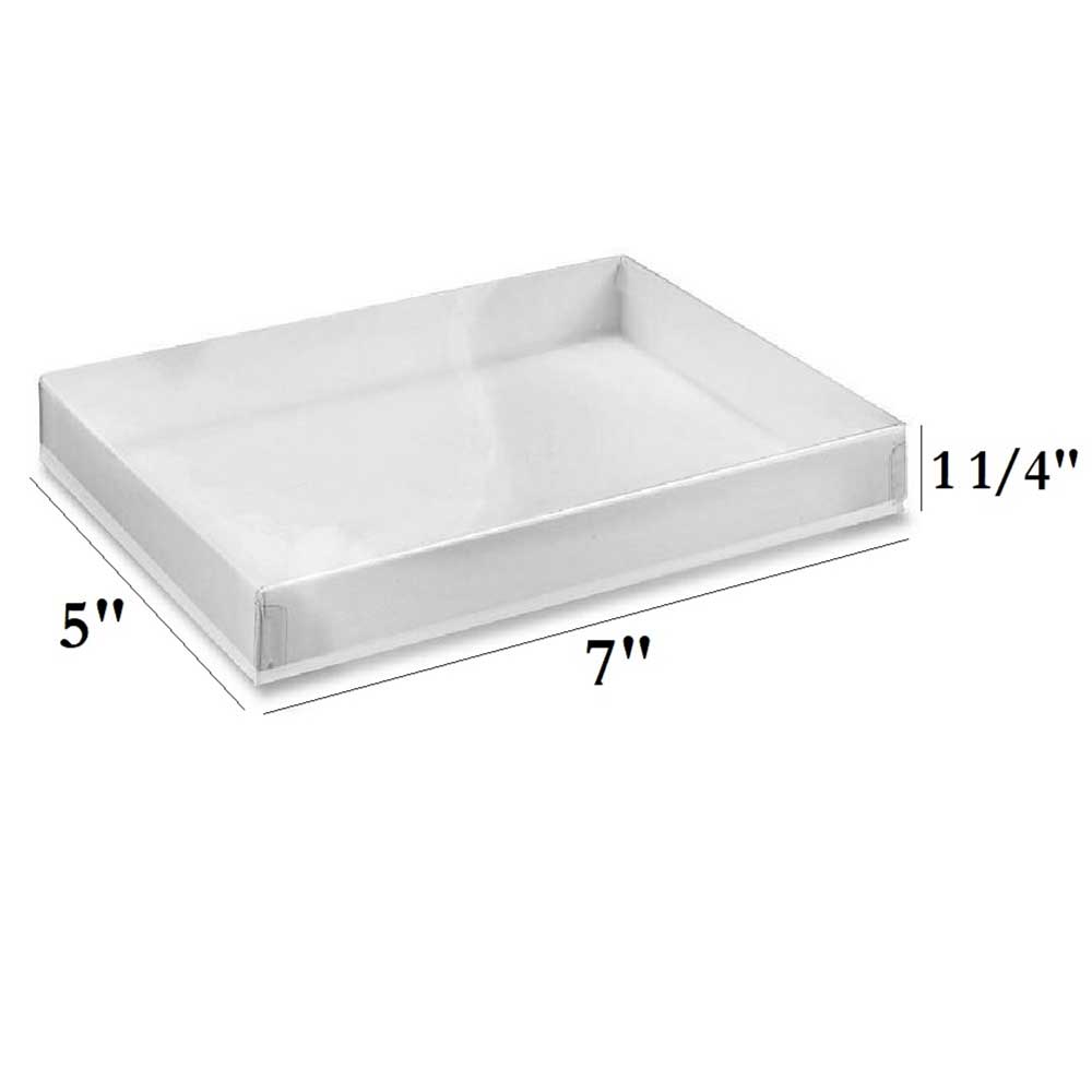 White Swirl Clear Top Cotton Filled Boxes - (10 Boxes/Pack)