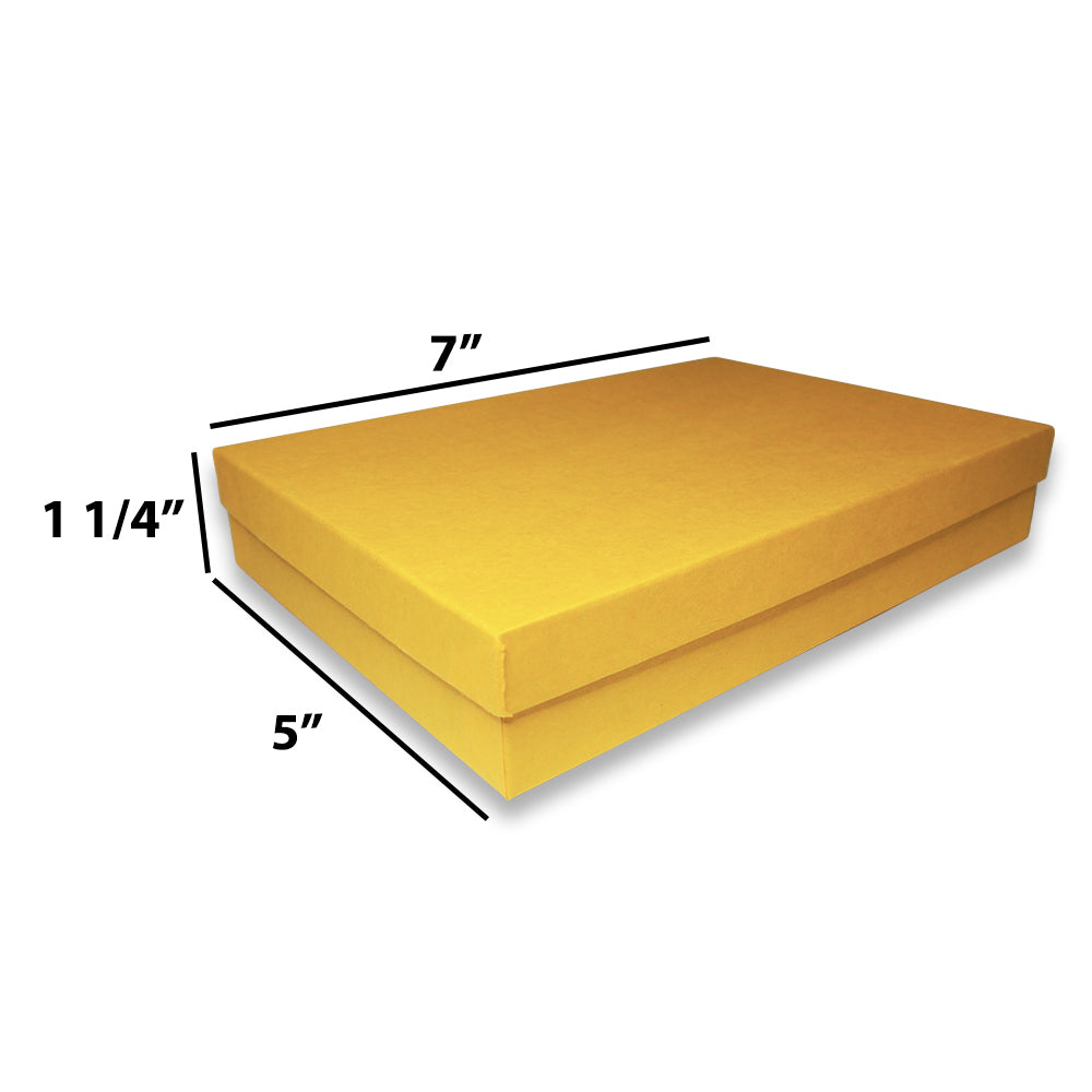 Yellow Kraft Cotton Filled Box 7" x 5" x 1 1/4"H