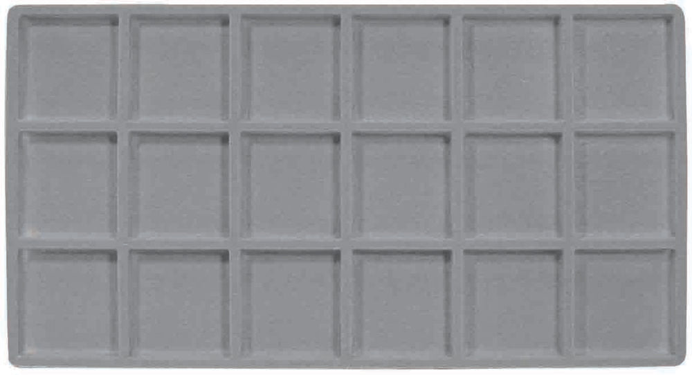 Grey 18 Compartment Flocked Tray Insert Tray Liner