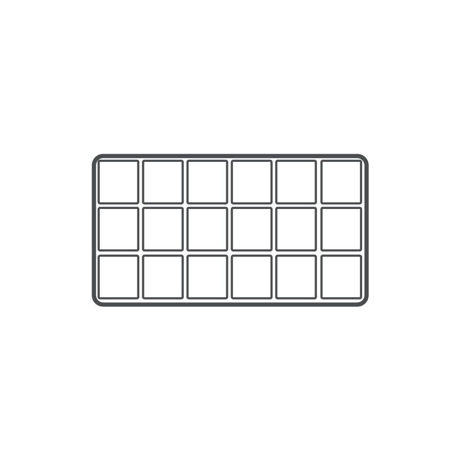 White 18 Compartment Flocked Tray Insert Tray Liner