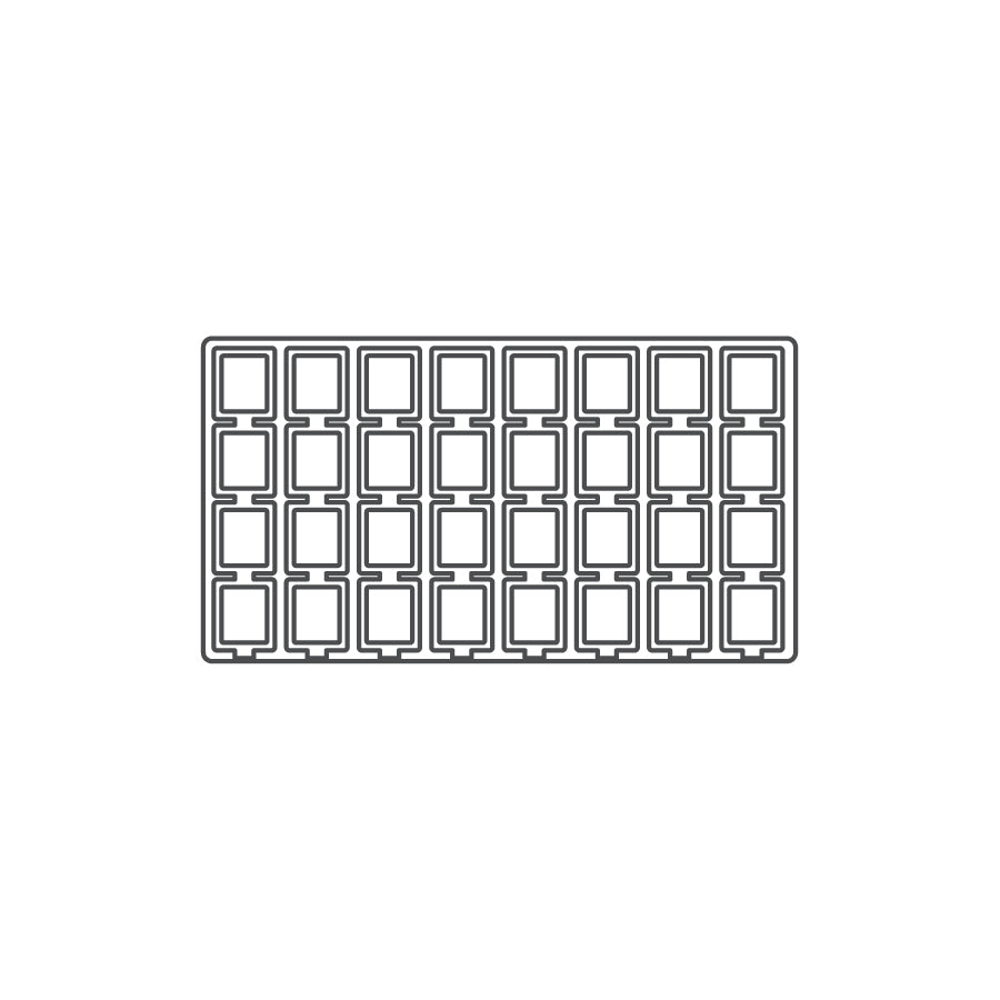 White 32 Compartment Puff Earring Card Flocked Tray Insert