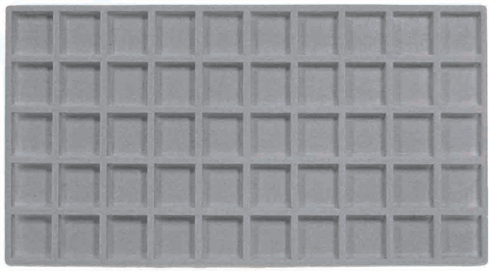 Grey 50 Compartment Flocked Tray Insert jewelry Liner