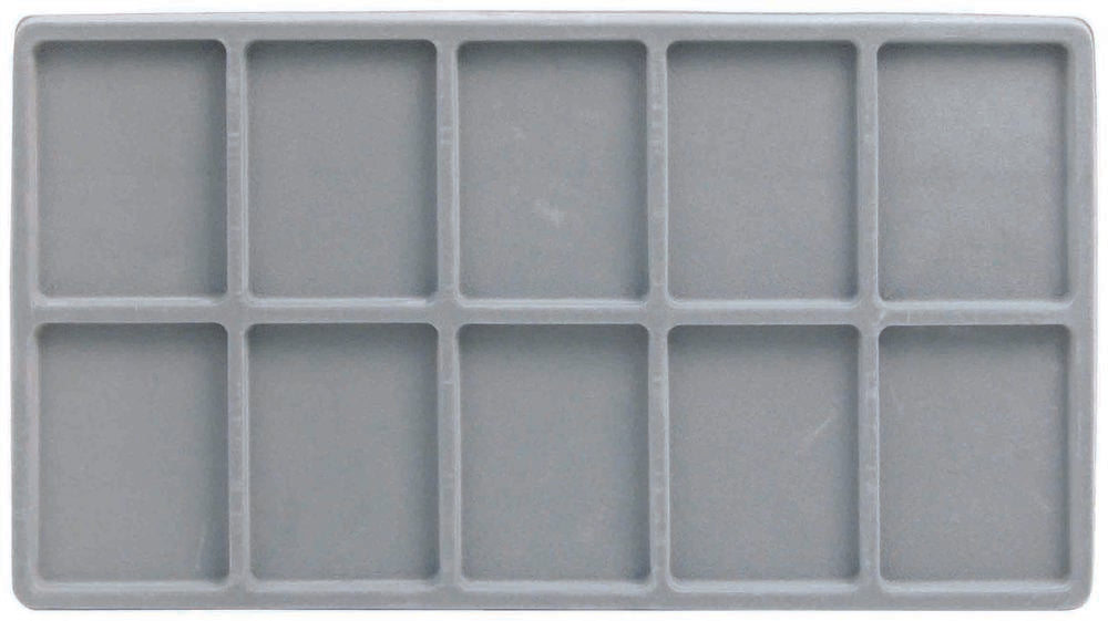 Grey 10 Compartment Flocked Tray Insert Tray Liner