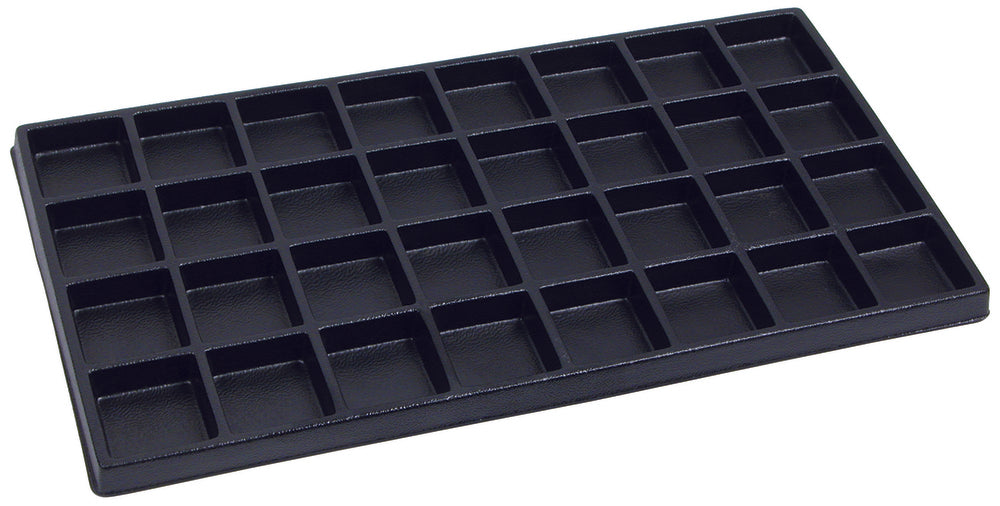 Black 36 Compartment Flocked Tray Jewelry Insert Liner