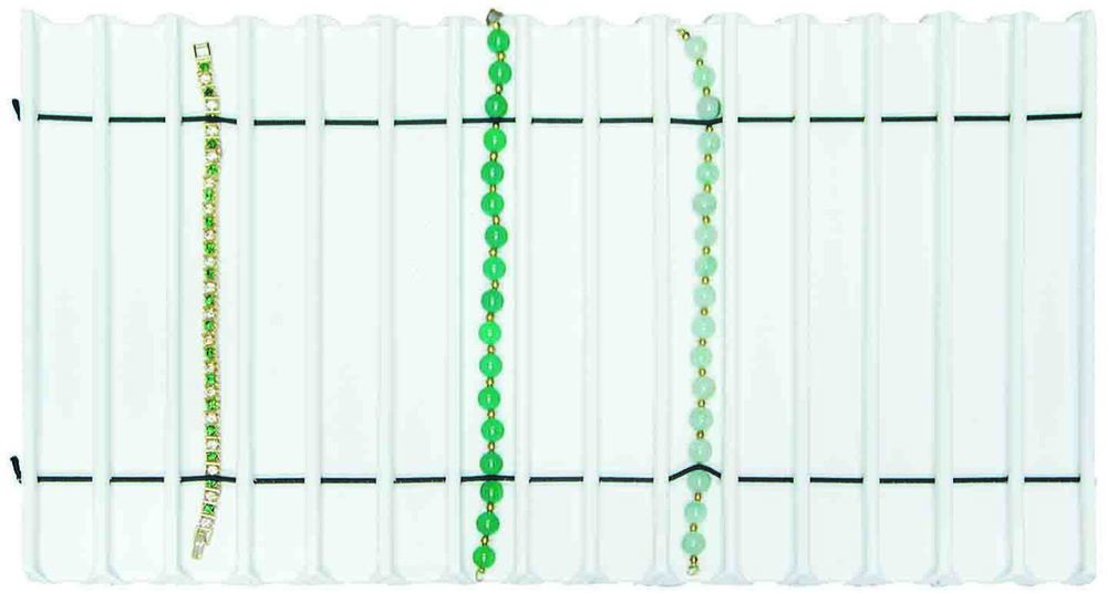 White Faux Leather 15 Section Deluxe Bracelet Jewelry Insert Liner
