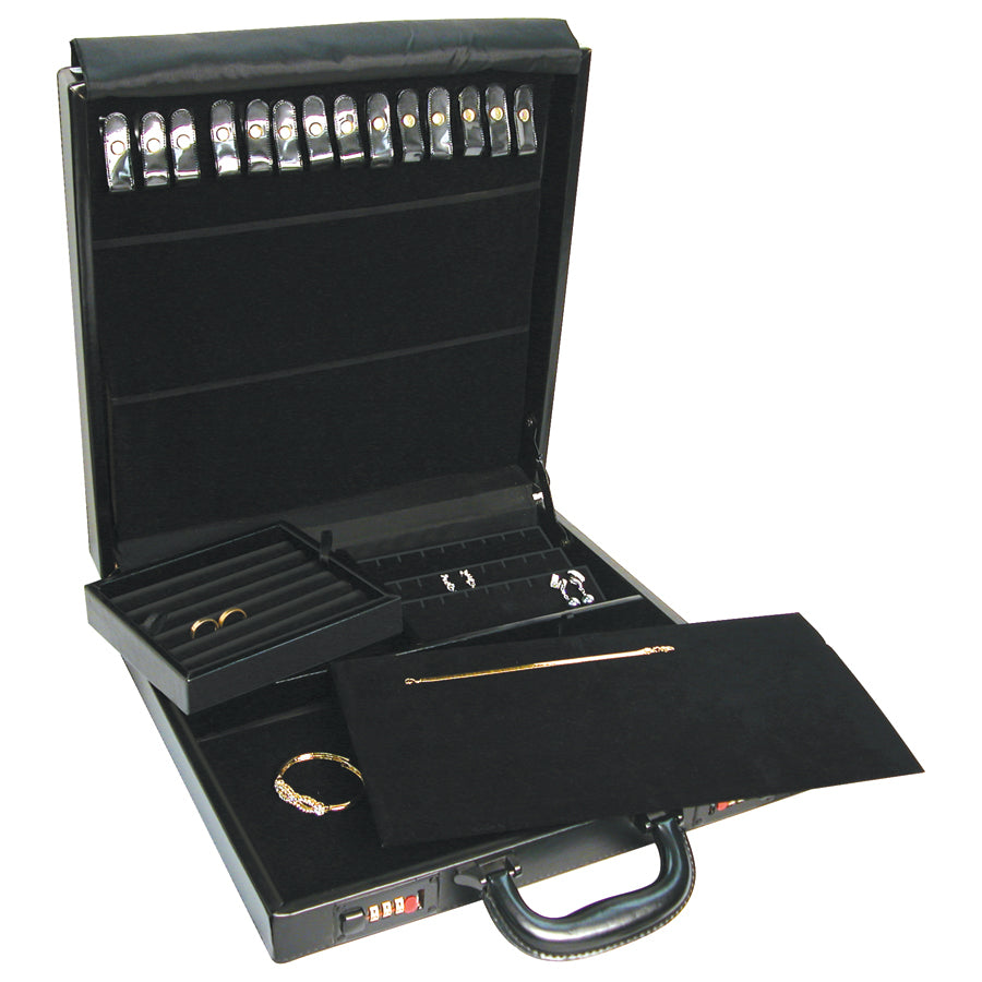 Large Jewelry Attache Combination Case - 14 7/8" x 14 7/8" x 3 1/2"H
