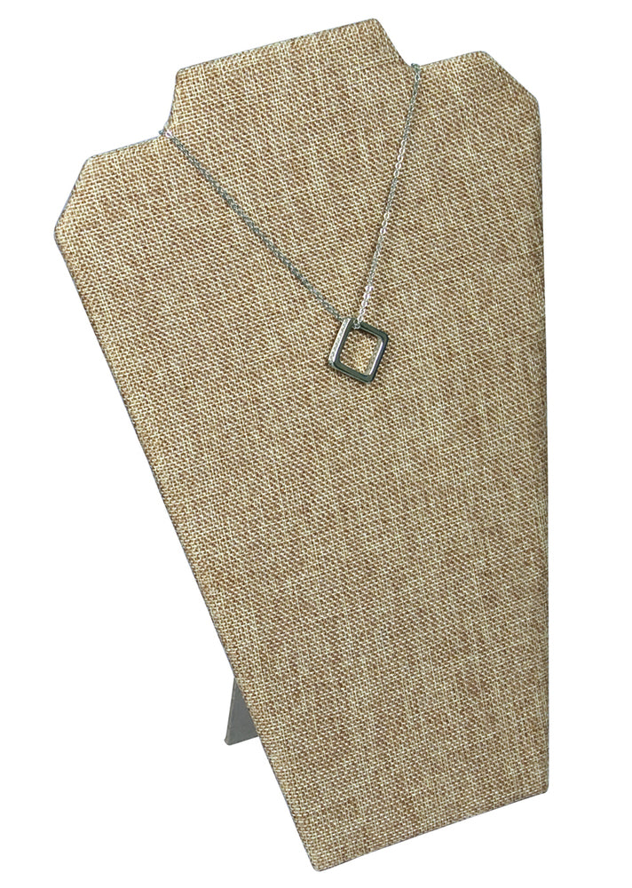 Burlap Fabric 12 1/2"H Necklace Display with Easel_II
