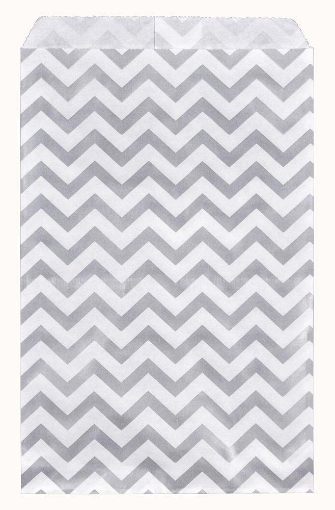 Chevron Pattern Paper Bags - 100Bags/Pack (Choose Size & Color)