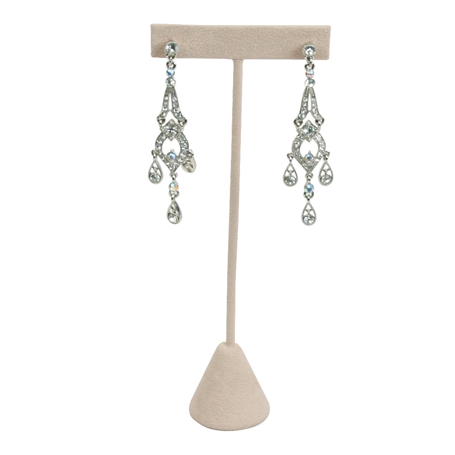 Faux Suede Single Earring Display T Shape 6 3/4"H