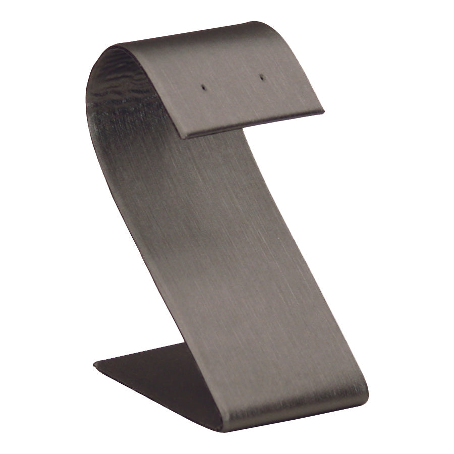 Steel Grey Single Tall Slim Curved Earring Display 3 1/2"H