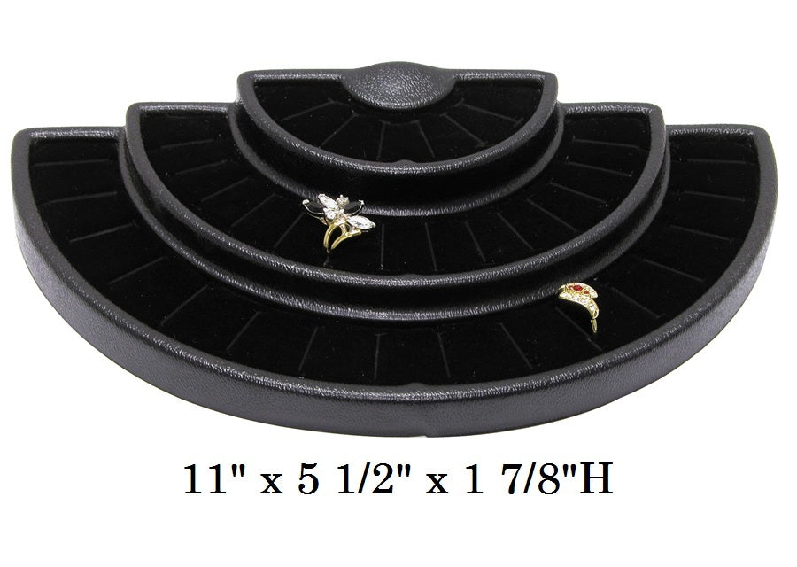 Black Lightweight Tiered Ring Display