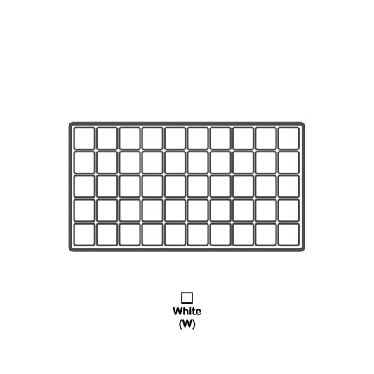 Durable White Textured Plastic Tray Insert with 50 Compartments
