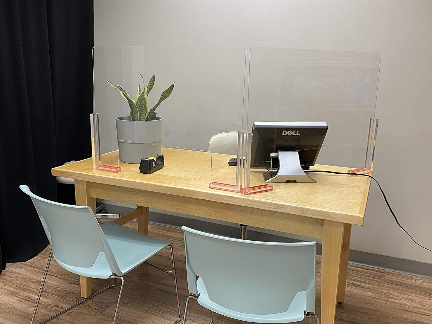 N'icePackaging - Extra Large Acrylic Glass Sneeze Guard (31 1/2" x 24") w/Adhesive Mount Base - For Retail/Administration/Reception