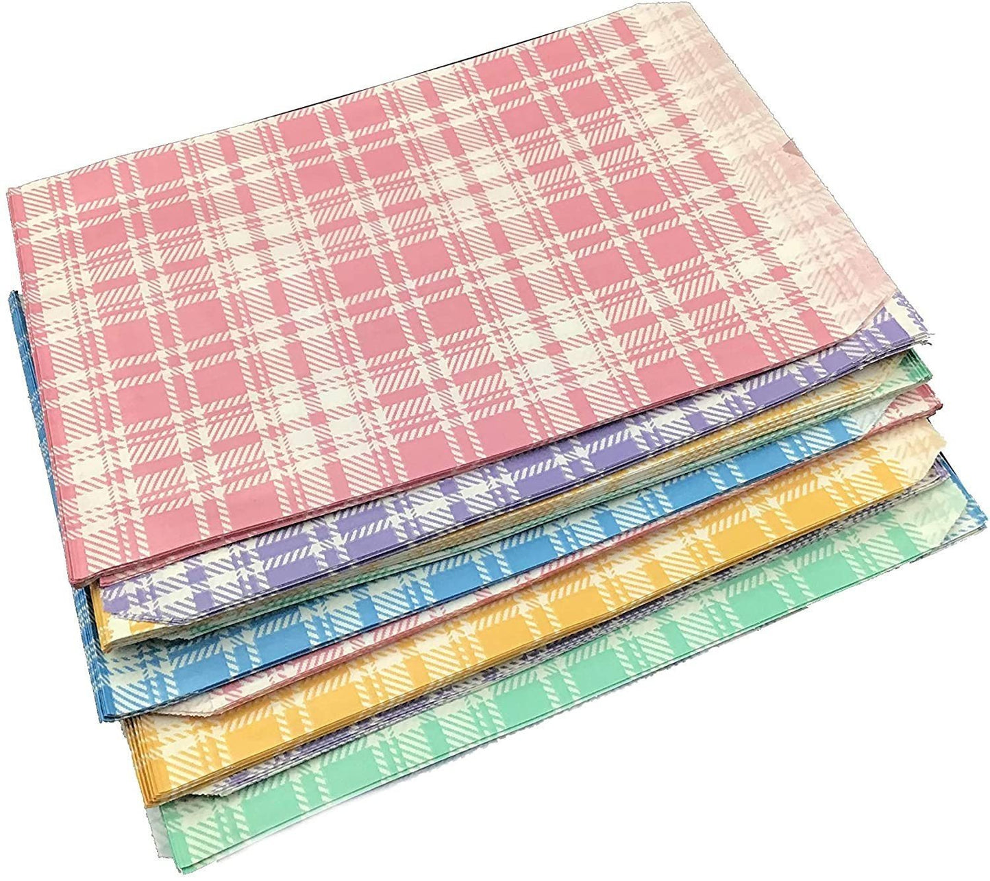 Decorative Mixed Plaid Pattern Flat Paper Gift Bags - Gifts/promotions/treats