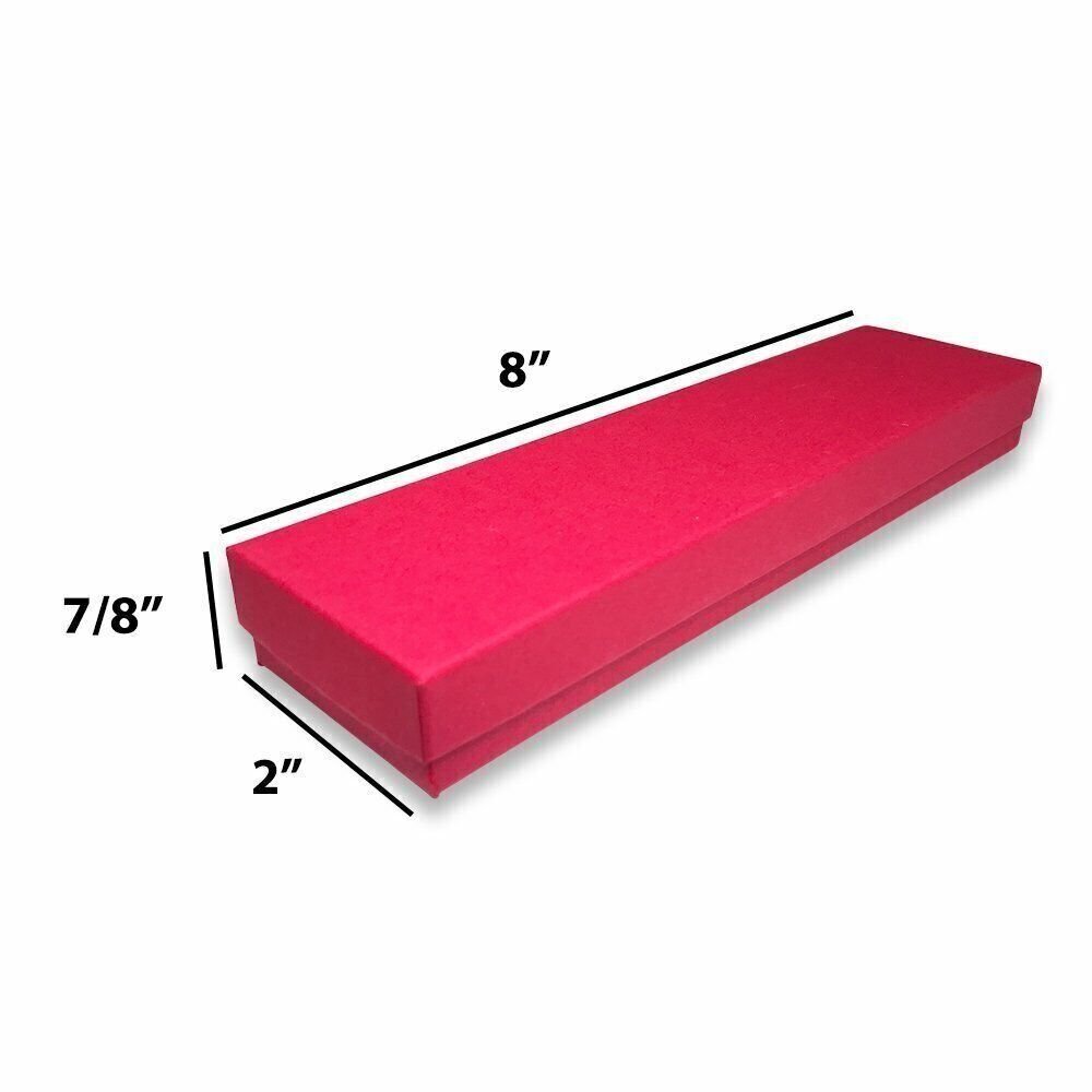 Macaw-Red Kraft Cotton Filled Gift Boxes - Size 8" x 2" x 7/8"