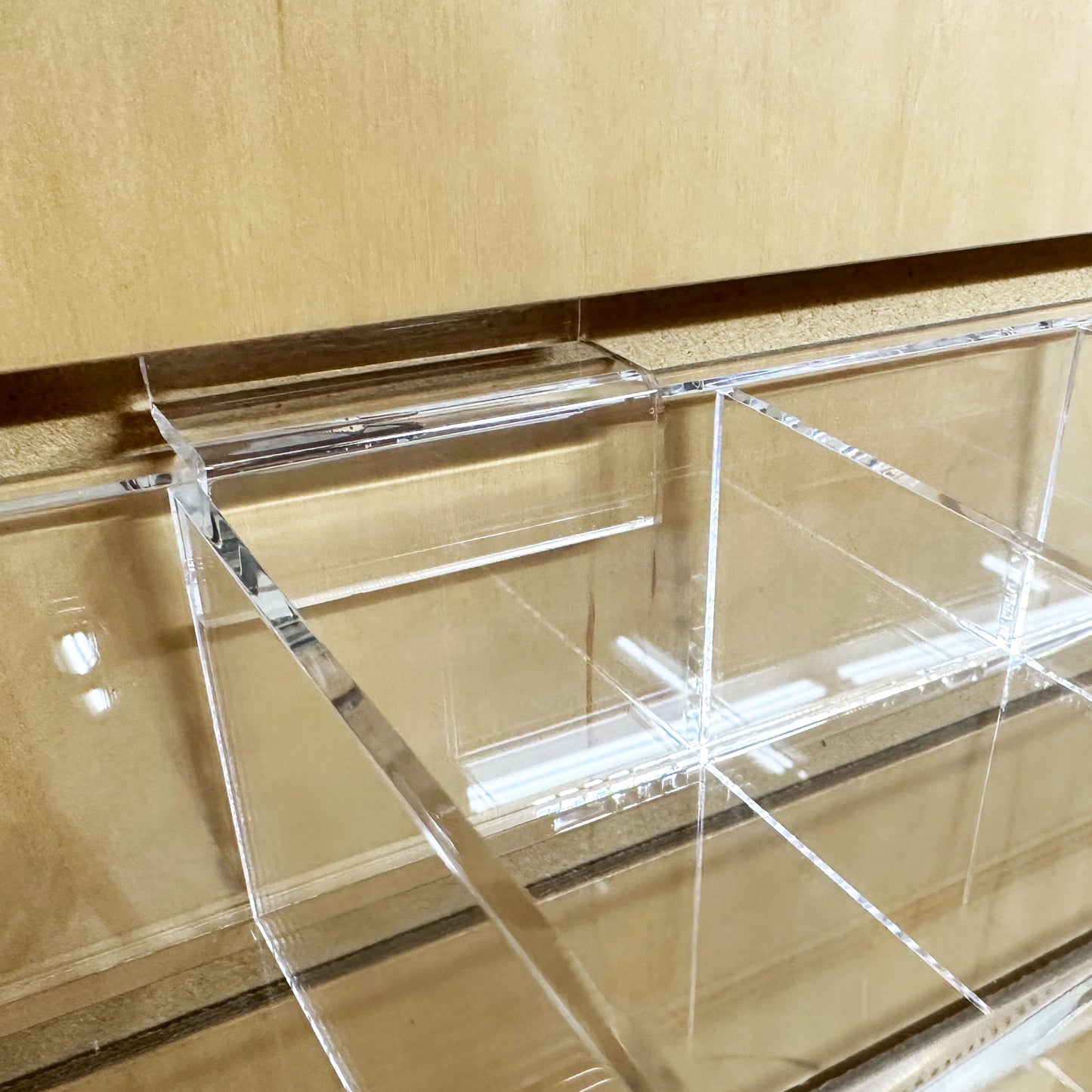 Acrylic Slatwall Display Bin – Multi-Compartment 2.25” Deep