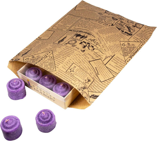 Newsprint Pattern Decorative Flat Paper Gift Bags on Brown Kraft Bags - for Sales/Treats/Party favors/Cookies/Gifts.