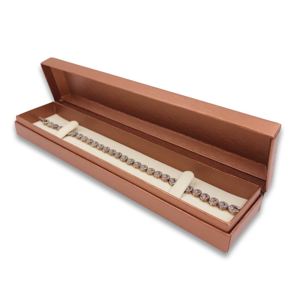 N'icePackaging - 3 Qty - Pre-Wrapped Paper Jewelry Gift Box with Pre-Folded Bow-Tie Sleeve and Velvet Insert (Copper OR Silver)