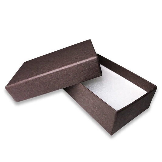 Made in the USA- Brown Cotton Filled Gift Boxes - 2 7/16” x 1 5/8” x 13/16”