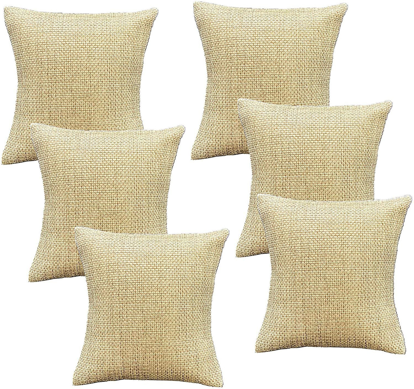 N'icePackaging 6 Qty - 4" x 4" Rustic-Brown Burlap Canvas Watch/Bangle Pillow Display -for Sales/Merchandise/Crafts/Storage/Display