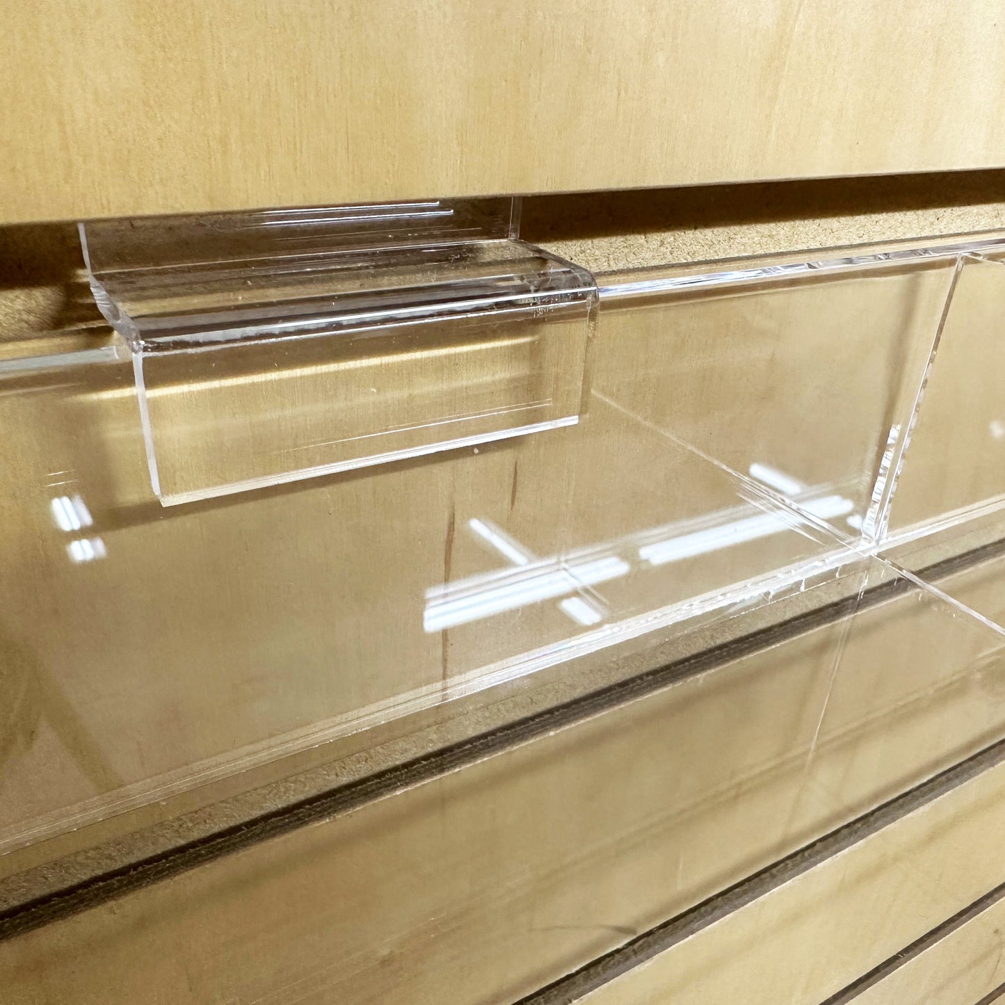 Acrylic Slatwall Display Bin – Multi-Compartment 2.25” Deep