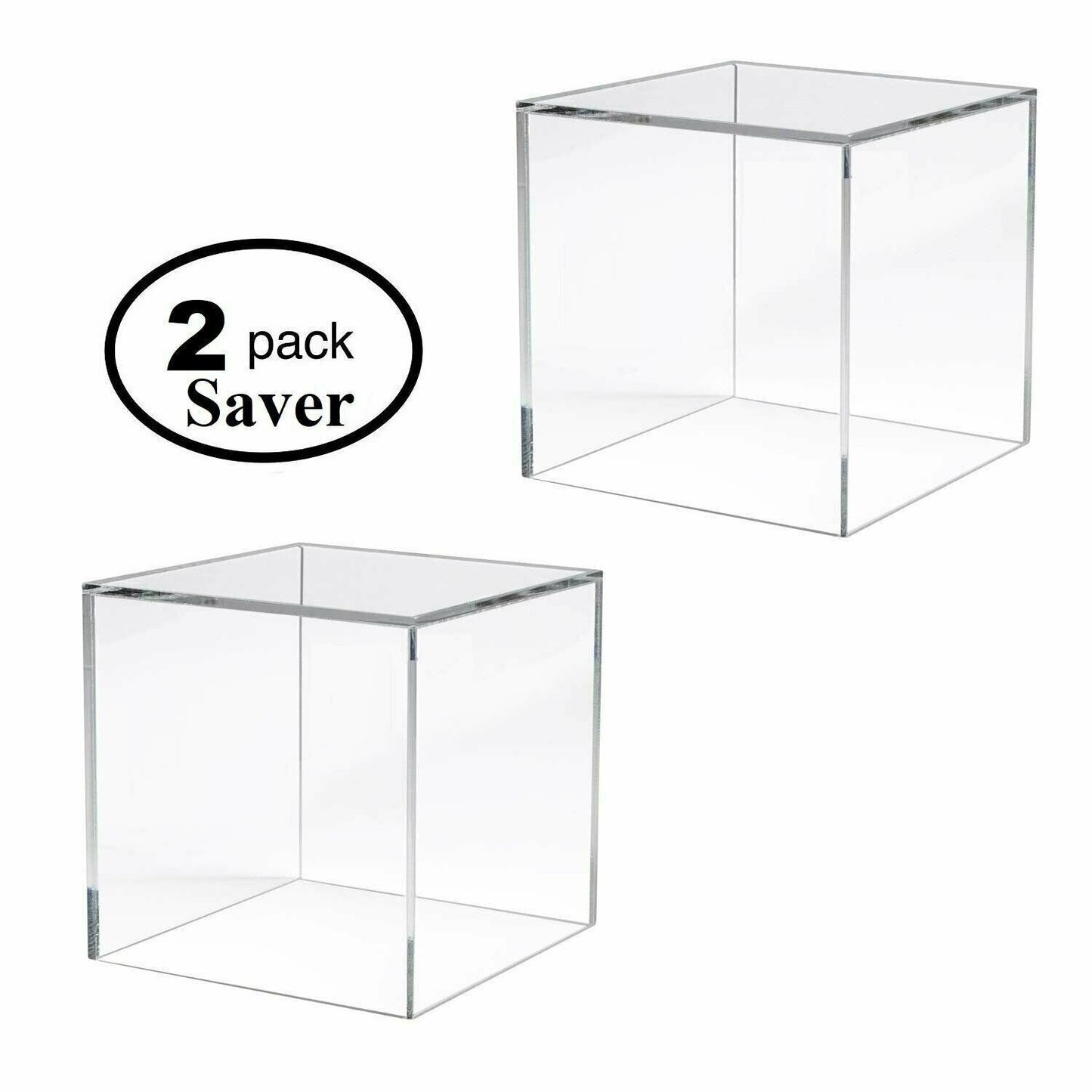 N'ice Packaging 2 Piece Acrylic Cube 5 Solid Sides - 5" x 5" x 5"