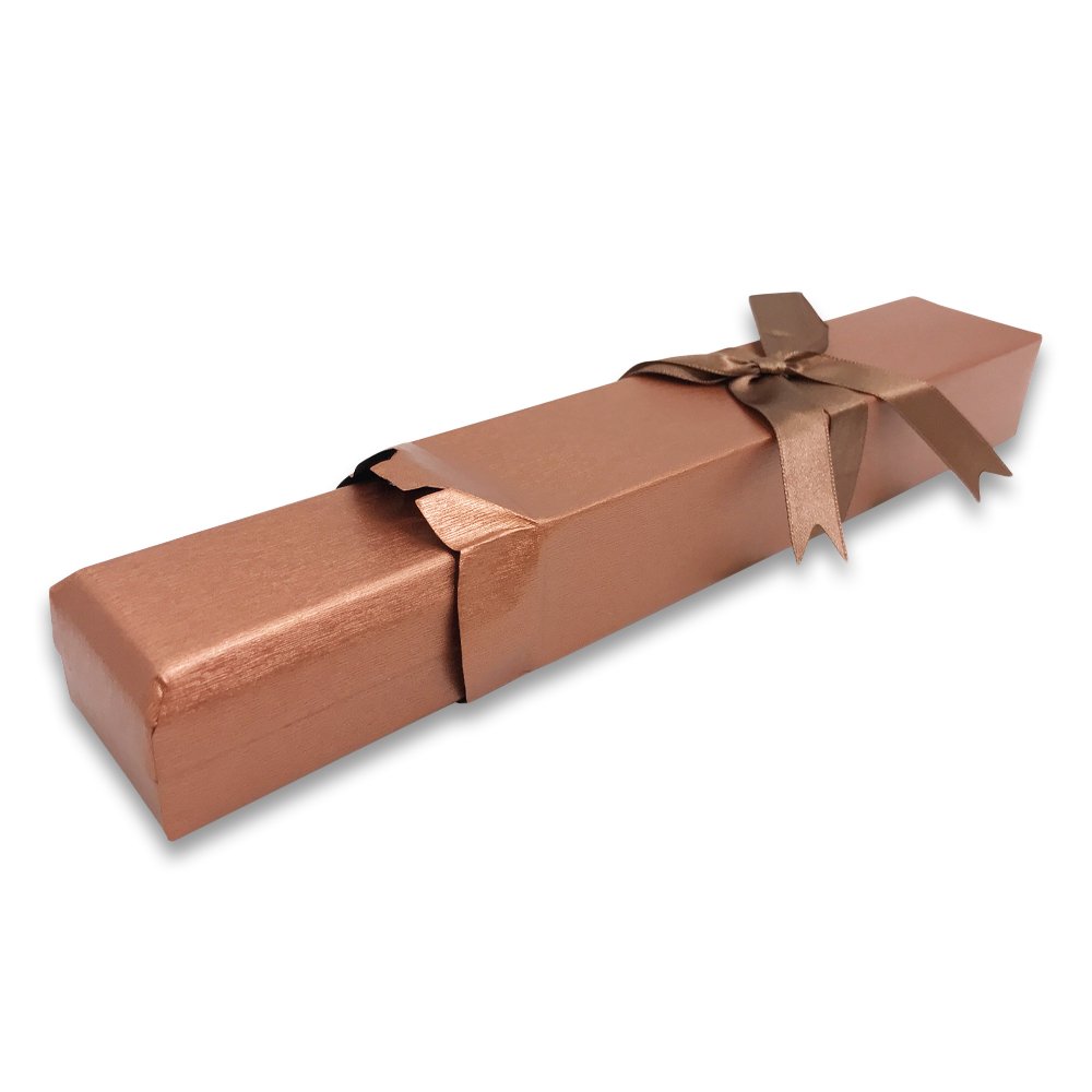 N'icePackaging - 3 Qty - Pre-Wrapped Paper Jewelry Gift Box with Pre-Folded Bow-Tie Sleeve and Velvet Insert (Copper OR Silver)