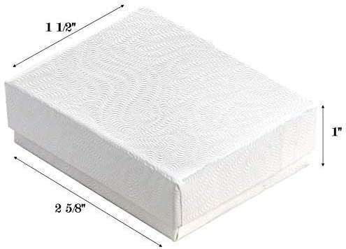 N'icePackaging - 10 Qty Silver Linen Imported Cotton Filled Gift Boxes - 3 1/4" x 2 1/4" x 1"