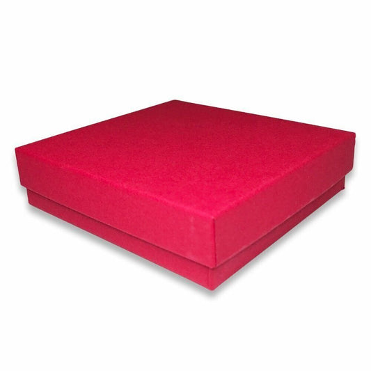 Made in the USA Red Cotton Filled Boxes - 3 1/2” x 3 1/2” x 7/8”