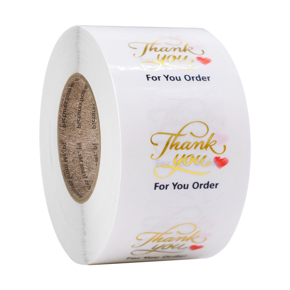 N’icePackaging – 500 Qty – 1 inch - Thank You for Your Order – Self-Adhesive – for Decoration/Sales/Branding/Envelopes