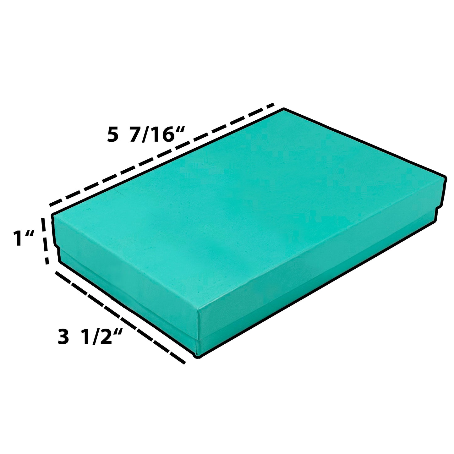 N’icePackaging – 100 Qty - Aqua Blue Cotton Filled Gift Boxes - Size 5 7/16" x 3 1/2" x 1" - USA Made - Holidays/Birthdays/Sales/Storage/Display/Travel