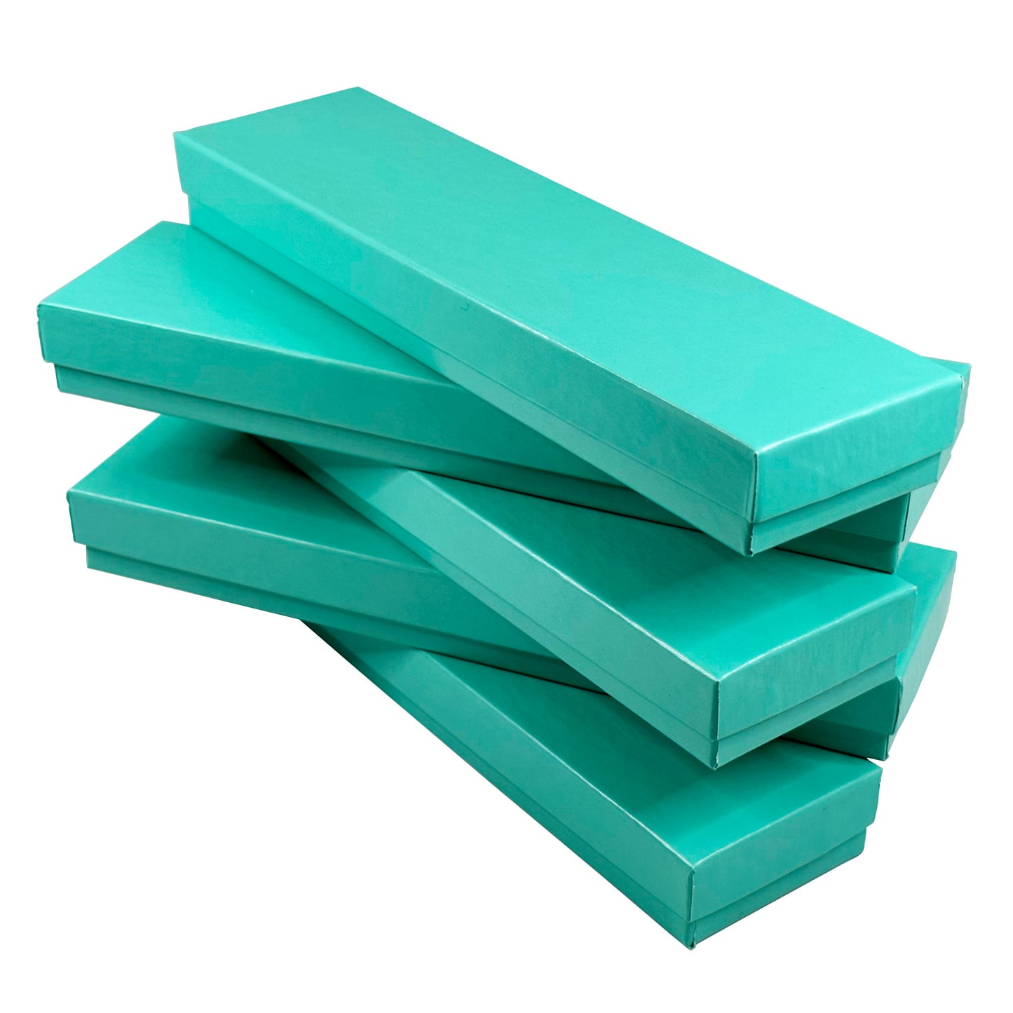 N’icePackaging – Aqua Blue Cotton Filled Gift Boxes - Size 8" x 2" x 7/8" - USA Made - Holidays/Birthdays/Sales/Storage/Display/Travel (100 Qty)