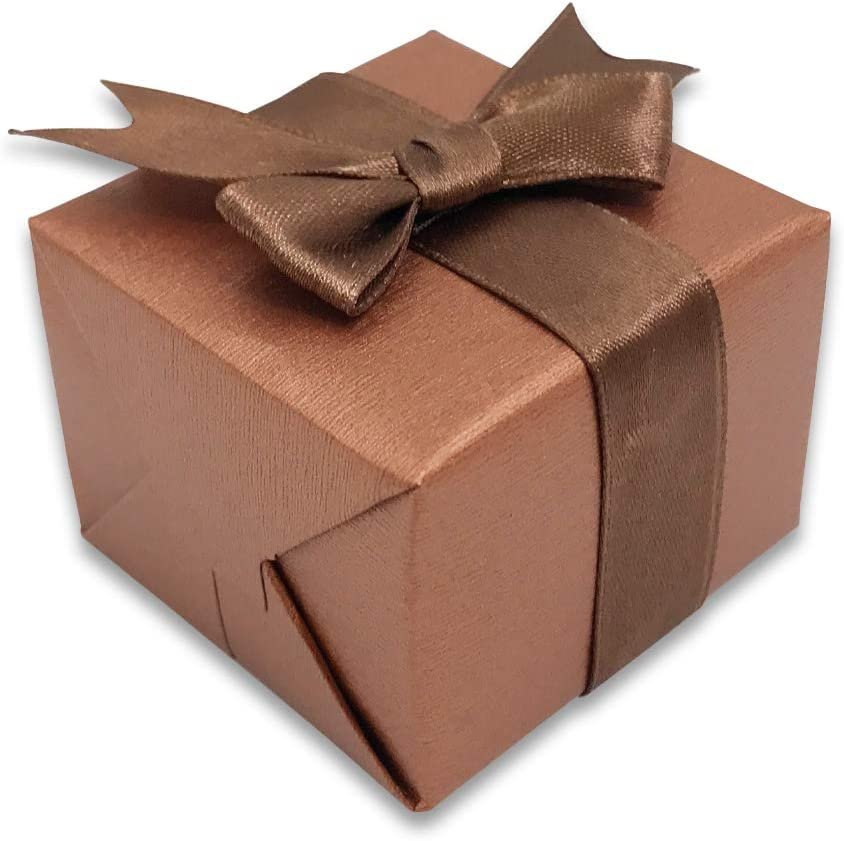 N'icePackaging - 3 Qty - Pre-Wrapped Paper Jewelry Gift Box with Pre-Folded Bow-Tie Sleeve and Velvet Insert (Copper OR Silver)
