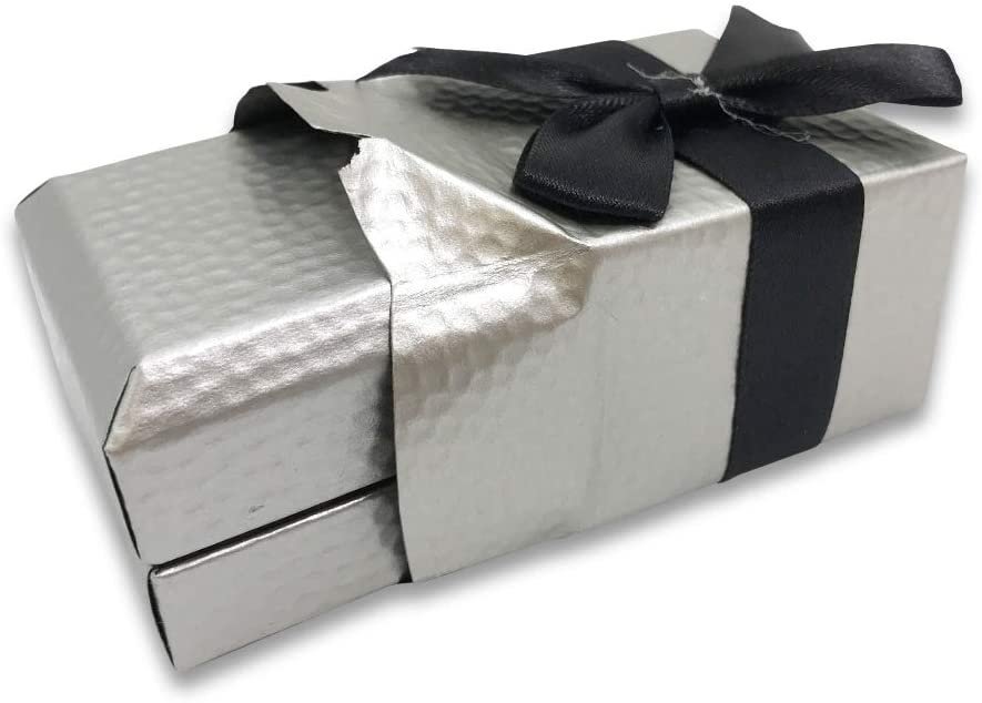 N'icePackaging - 1 Qty - Pre-Wrapped Paper Jewelry Gift Box with Pre-Folded Bow-Tie Sleeve and Velvet Insert