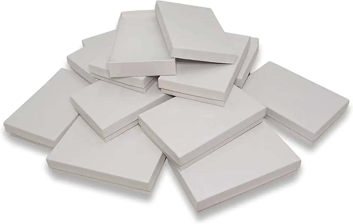 N'icePackaging - Matte-White Kraft Cotton Filled Gift Boxes - Size 5 7/16" x 3 1/2" x 1" - USA Made - Stampable -Holidays/Birthdays/Sales/Storage/Display/Travel