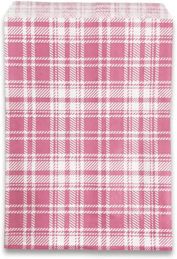 Decorative Mixed Plaid Pattern Flat Paper Gift Bags - Gifts/promotions/treats