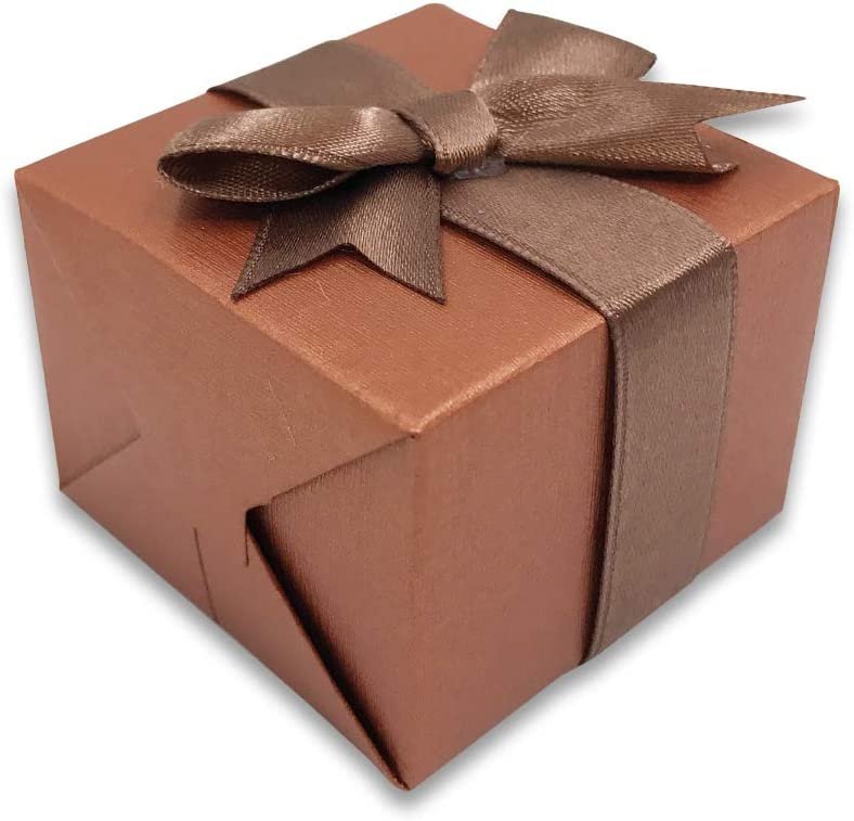 N'icePackaging - 3 Qty - Pre-Wrapped Paper Jewelry Gift Box with Pre-Folded Bow-Tie Sleeve and Velvet Insert (Copper OR Silver)