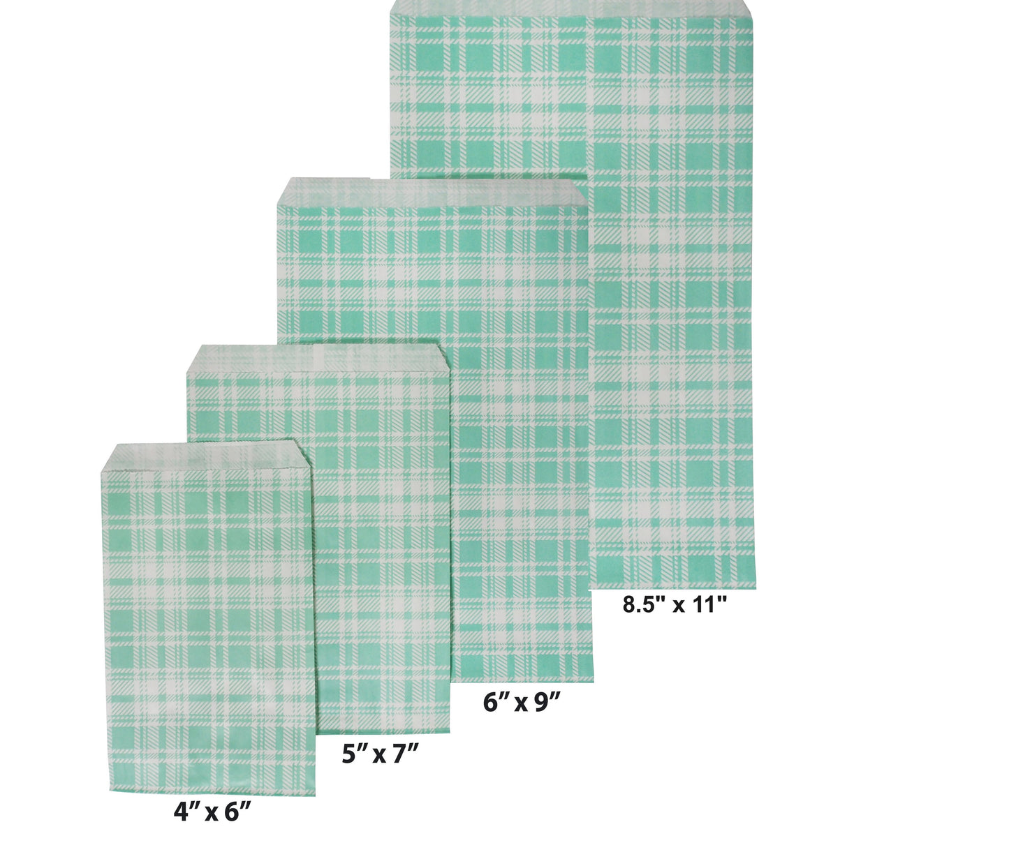 Decorative Mixed Plaid Pattern Flat Paper Gift Bags - Gifts/promotions/treats