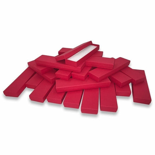 Macaw-Red Kraft Cotton Filled Gift Boxes - Size 8" x 2" x 7/8"