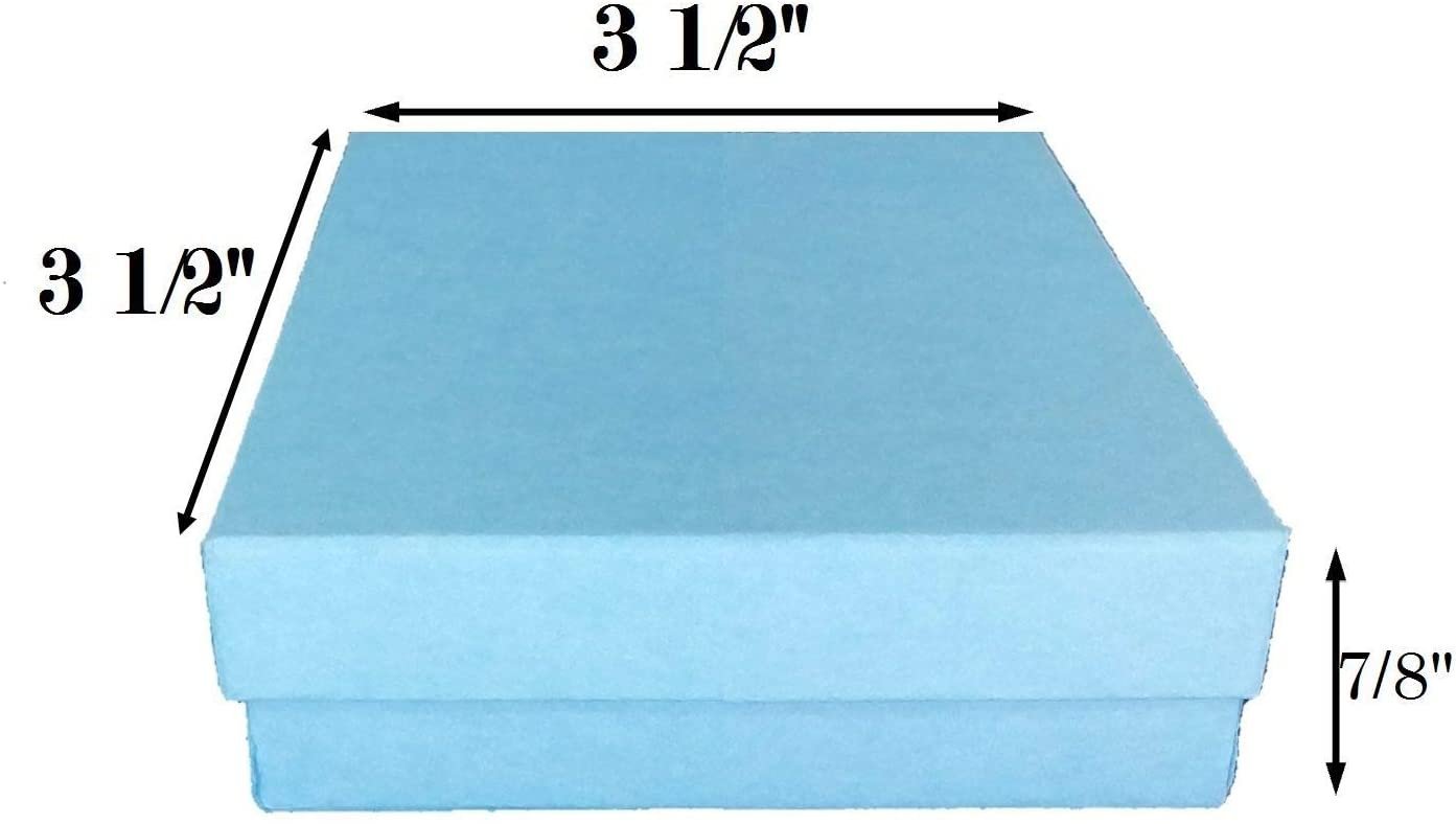 N'icePackaging - 100 Qty Silver Swirl Imported Cotton Filled Bangle Jewelry Boxes - for Low Profile Bangles/Braclets/Small Watches & Large Earrings - 3 1/2" x 3 1/2" x 1"