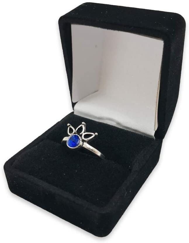 1 Qty - Premium Macaw-Red Flocked Velour Hearet-Shaped single Ring Jewelry Box