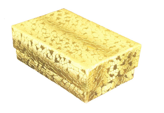 N'icePackaging – Imported Gold Textured Cotton Filled Gift Boxes - for Pendants/Earrings/ Zippos/Collectables - 3 1/4" x 2 1/4" x 1"
