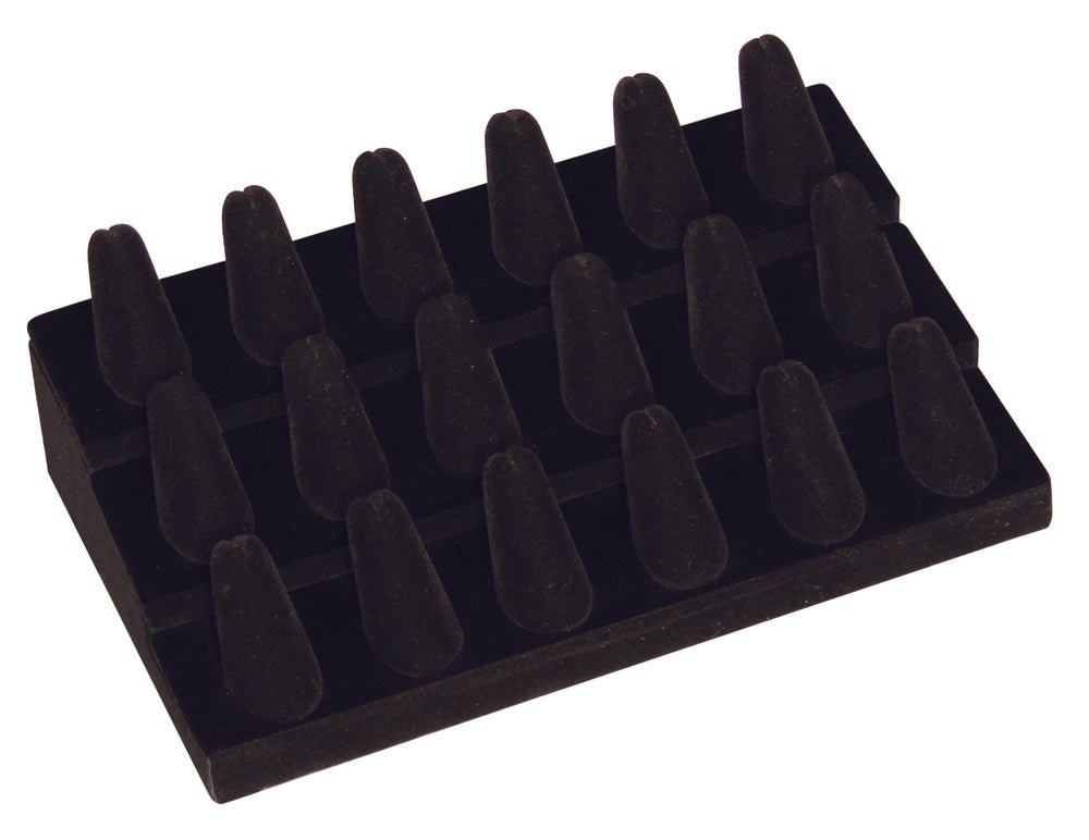 Black Velvet 18-Ring Finger Jewelry Display