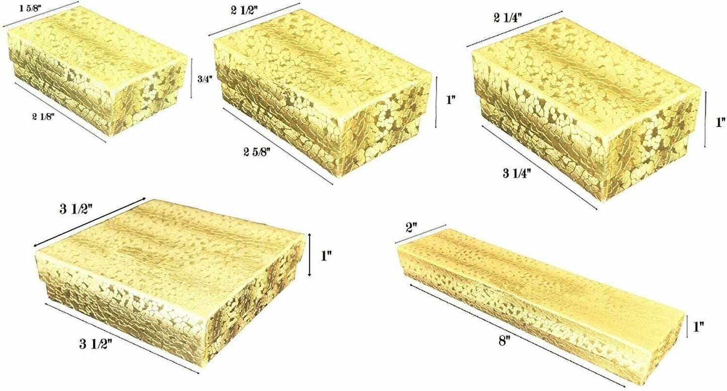 Mixed Gold Texture Cotton Filled Gift Boxes for Gifts and Party Favors